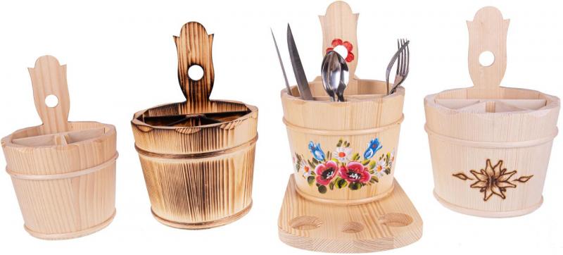 Besteckfass aus Fichtenholz